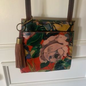 Patricia Nash Floral Leather Crossbody Bag.